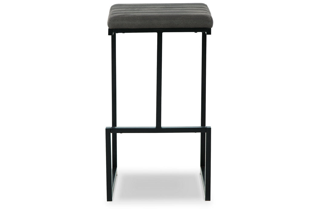 Strumford Gray/Black Bar Height Barstool, Set of 2 - D109-130 - Vega Furniture