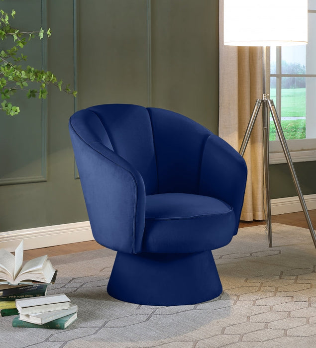 Swanson Blue Velvet Accent Chair - 545Navy-C - Vega Furniture
