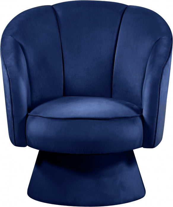 Swanson Blue Velvet Accent Chair - 545Navy-C - Vega Furniture