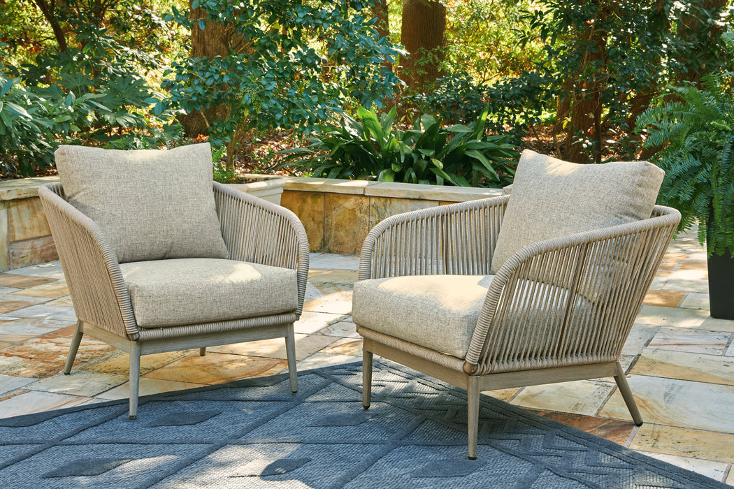Swiss Valley Beige Lounge Chair with Cushion, Set of 2 - P390-820 - Vega Furniture