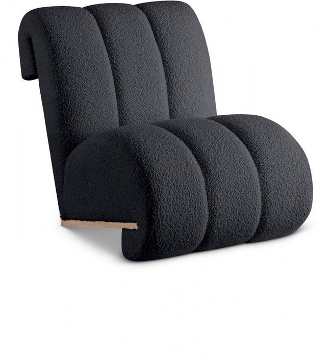 Swoon Black Faux Sheepskin Accent Chair - 571Black - Vega Furniture