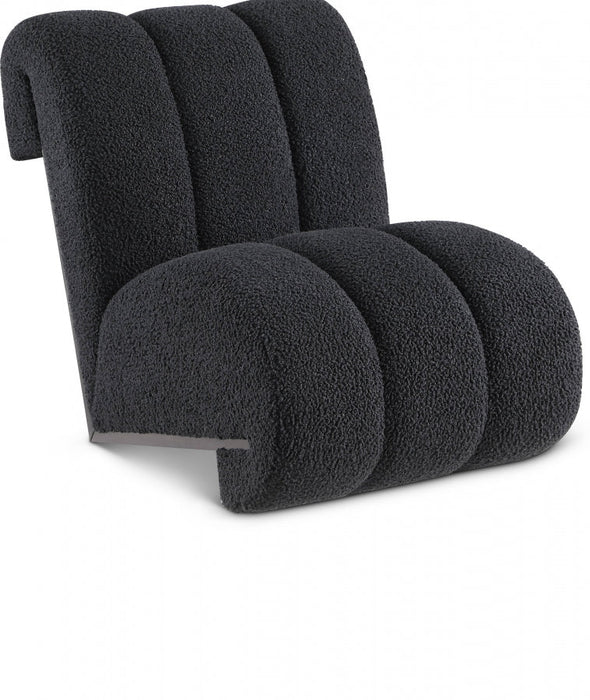 Swoon Black Faux Sheepskin Accent Chair - 572Black - Vega Furniture