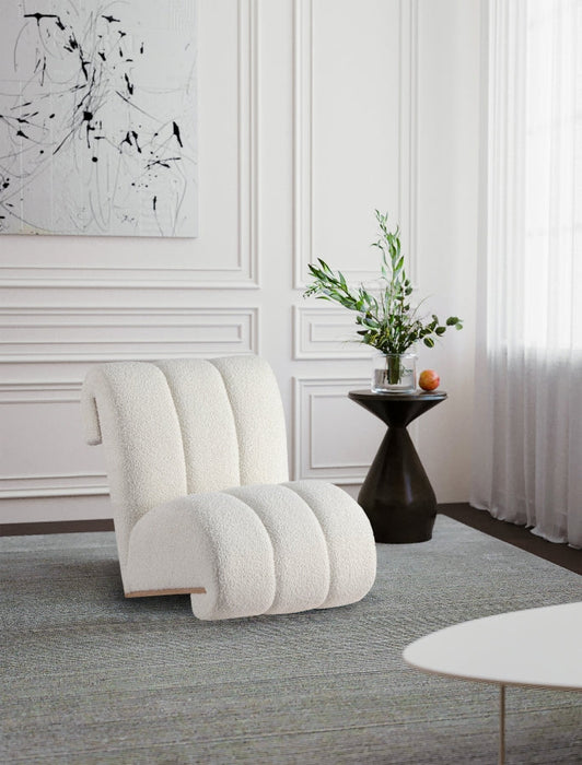 Swoon Cream Faux Sheepskin Accent Chair - 571Cream - Vega Furniture