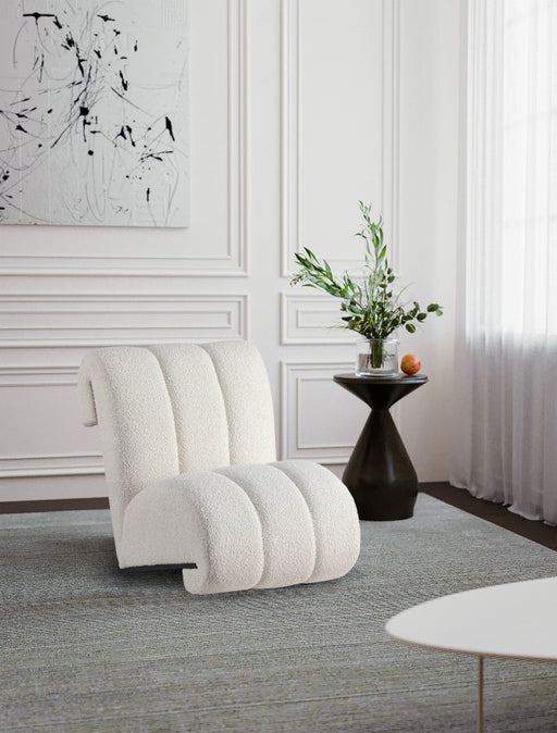 Swoon Cream Faux Sheepskin Accent Chair - 572Cream - Vega Furniture