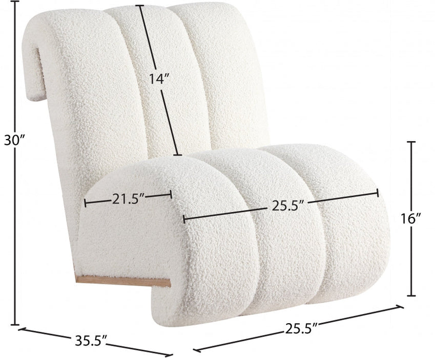 Swoon Cream Faux Sheepskin Accent Chair - 572Cream - Vega Furniture