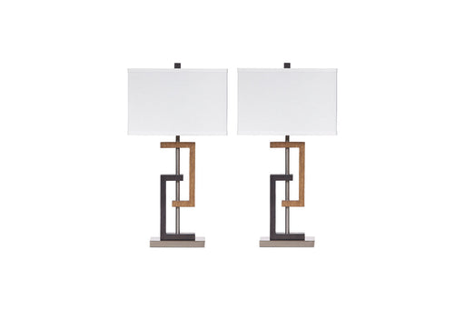 Syler Brown/Silver Finish Table Lamp, Set of 2 - L405284 - Vega Furniture