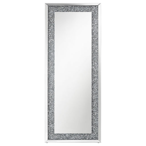 Sylvia Crystal Inlay Rectangle Floor Mirror - 961636 - Vega Furniture