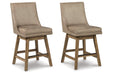 Tallenger Beige Counter Height Barstool, Set of 2 - D380-524 - Vega Furniture