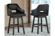 Tallenger Black/Dark Brown Bar Height Barstool, Set of 2 - D380-930 - Vega Furniture