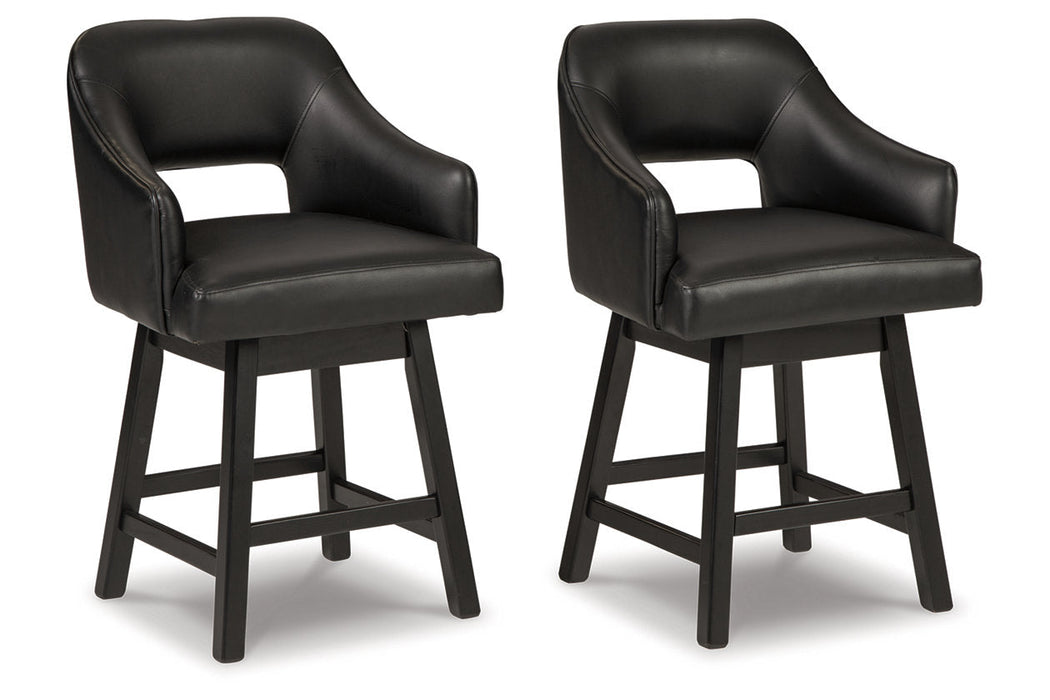 Tallenger Black/Dark Brown Counter Height Barstool, Set of 2 - D380-924 - Vega Furniture