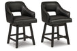 Tallenger Black/Dark Brown Counter Height Barstool, Set of 2 - D380-924 - Vega Furniture