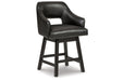 Tallenger Black/Dark Brown Counter Height Barstool, Set of 2 - D380-924 - Vega Furniture