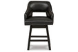 Tallenger Black/Dark Brown Counter Height Barstool, Set of 2 - D380-924 - Vega Furniture