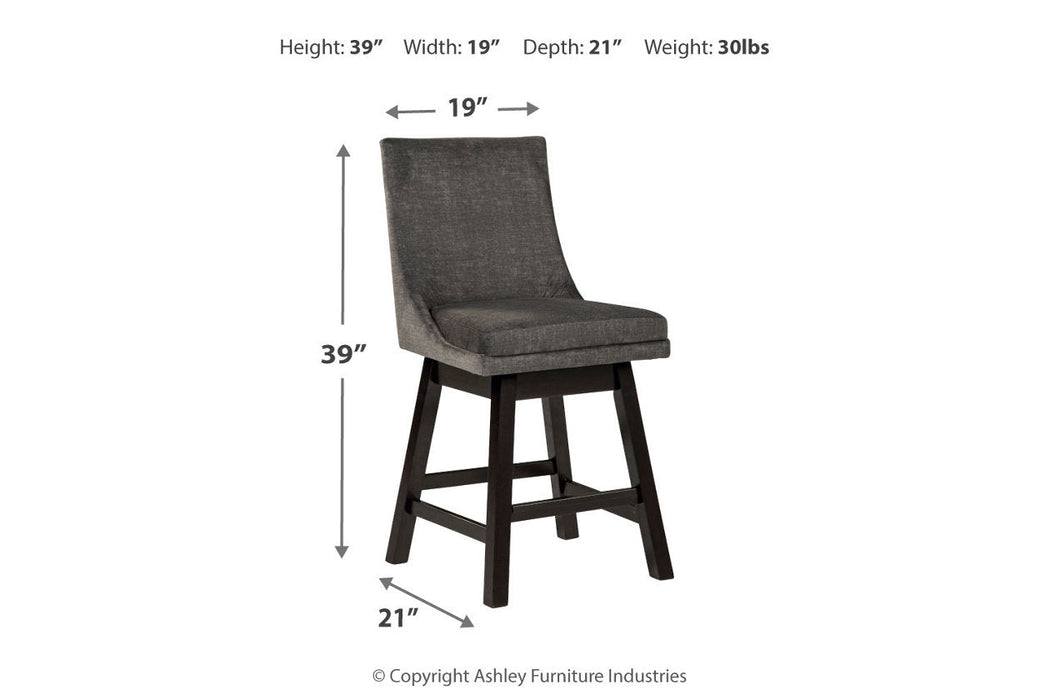 Tallenger Dark Gray Counter Height Barstool, Set of 2 - D380-624 - Vega Furniture