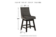 Tallenger Dark Gray Counter Height Barstool, Set of 2 - D380-624 - Vega Furniture