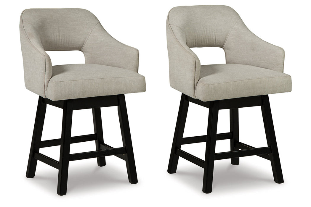 Tallenger Linen/Brown Counter Height Barstool, Set of 2 - D380-724 - Vega Furniture