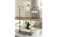 Tarica Cream/Gold Finish Bar Cart - A4000502 - Vega Furniture