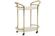 Tarica Cream/Gold Finish Bar Cart - A4000502 - Vega Furniture