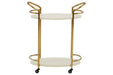 Tarica Cream/Gold Finish Bar Cart - A4000502 - Vega Furniture