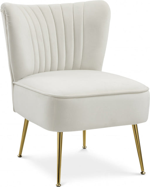 Tess Cream Velvet Accent Chair - 504Cream - Vega Furniture