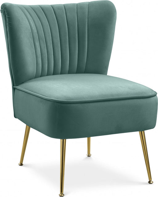 Tess Green Velvet Accent Chair - 504Mint - Vega Furniture