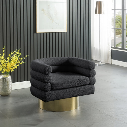 Tessa Black Boucle Fabric Accent Chair - 544Black - Vega Furniture