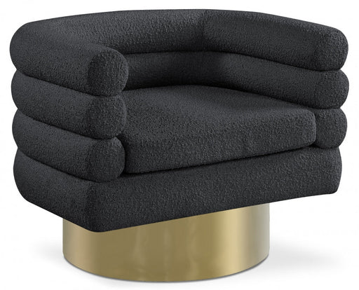 Tessa Black Boucle Fabric Accent Chair - 544Black - Vega Furniture