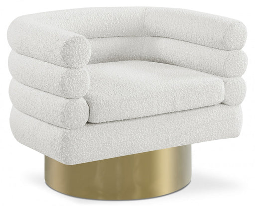 Tessa Cream Boucle Fabric Accent Chair - 544Cream - Vega Furniture