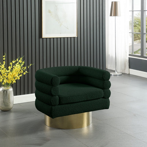 Tessa Green Boucle Fabric Accent Chair - 544Green - Vega Furniture