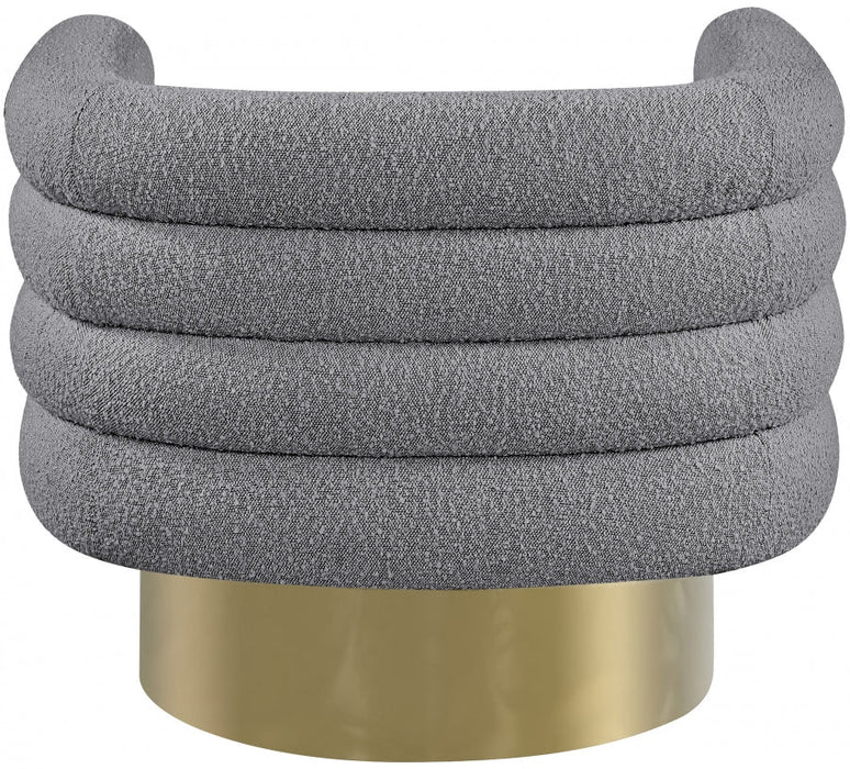 Tessa Grey Boucle Fabric Accent Chair - 544Grey - Vega Furniture