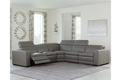 Texline Gray 6-Piece Power Reclining Sectional - SET | U5960321 | U5960322 | U5960346(2) | U5960377 | U5960323 - Vega Furniture