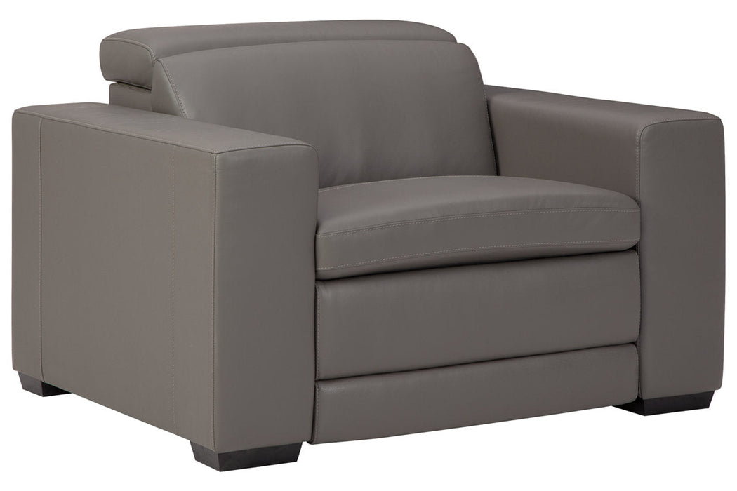 Texline Gray Power Recliner - U5960313 - Vega Furniture