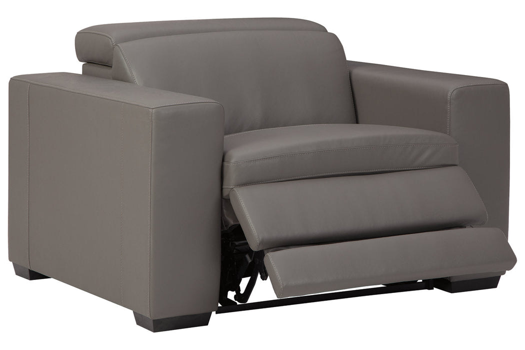 Texline Gray Power Recliner - U5960313 - Vega Furniture