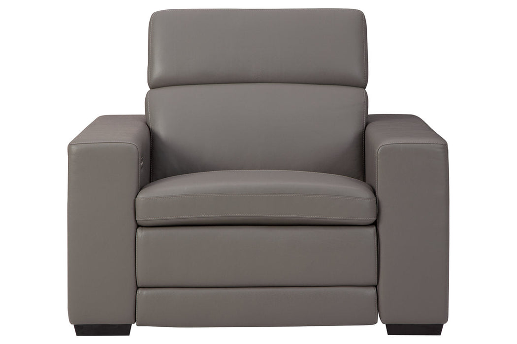 Texline Gray Power Recliner - U5960313 - Vega Furniture