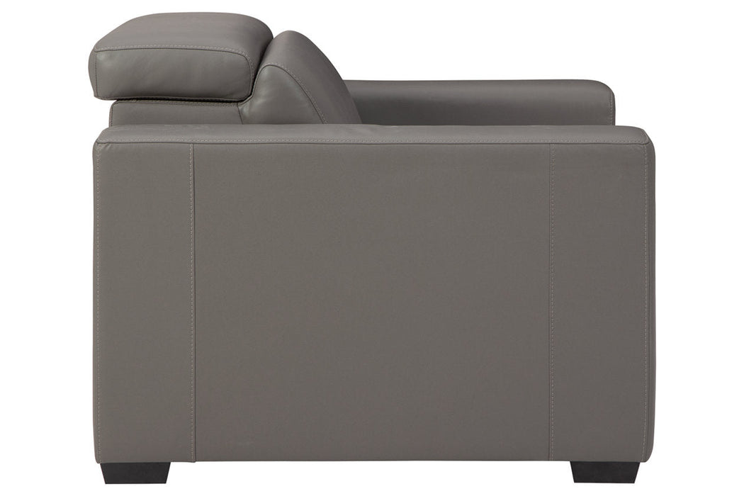 Texline Gray Power Recliner - U5960313 - Vega Furniture