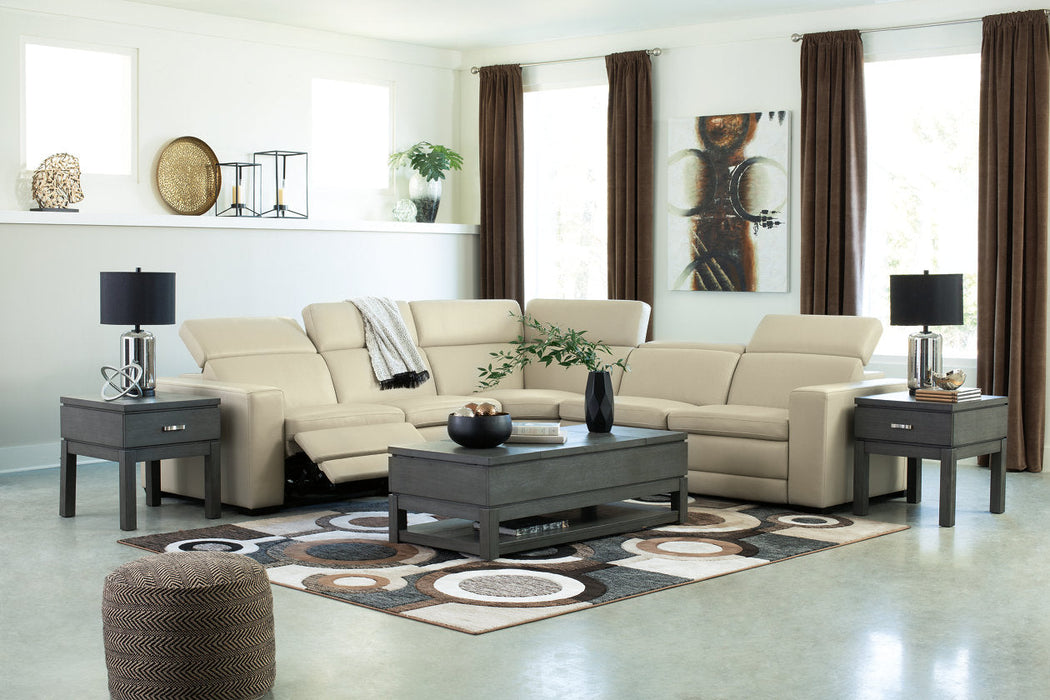 Texline Sand 6-Piece Power Reclining Sectional - SET | U5960421 | U5960422 | U5960446(2) | U5960477 | U5960423 - Vega Furniture