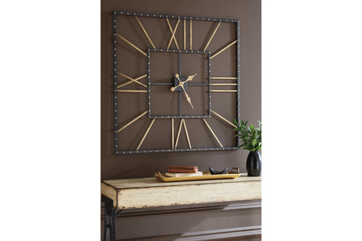 Thames Black/Gold Finish Wall Clock - A8010112 - Vega Furniture