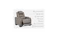 The Man-Den Gray Power Recliner - U8530513 - Vega Furniture