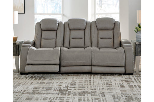 The Man-Den Gray Power Reclining Sofa - U8530515 - Vega Furniture