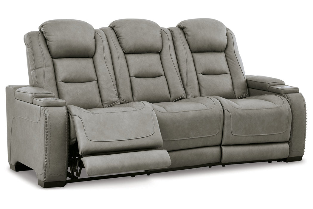 The Man-Den Gray Power Reclining Sofa - U8530515 - Vega Furniture