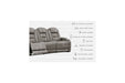 The Man-Den Gray Power Reclining Sofa - U8530515 - Vega Furniture