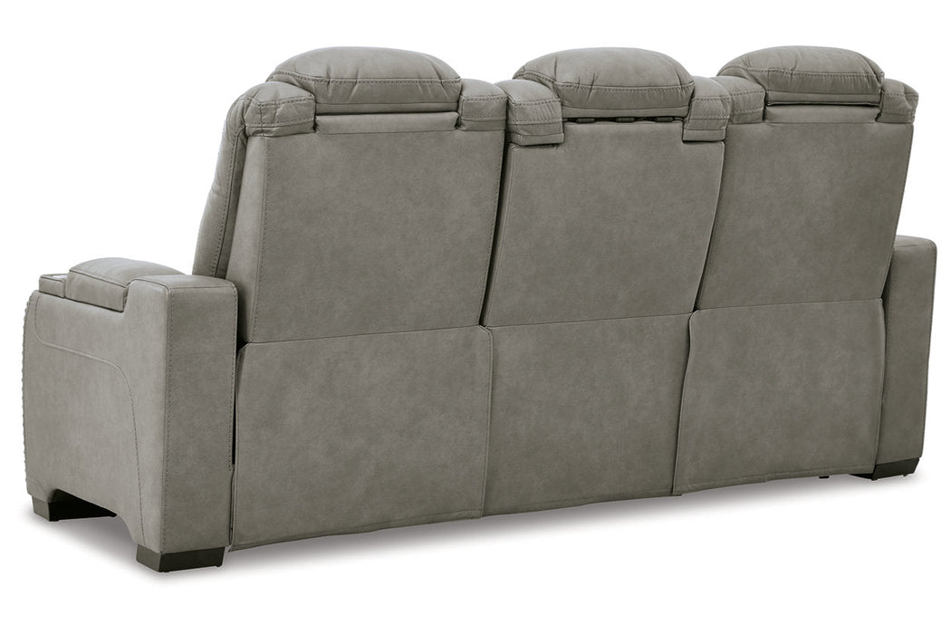The Man-Den Gray Power Reclining Sofa - U8530515 - Vega Furniture