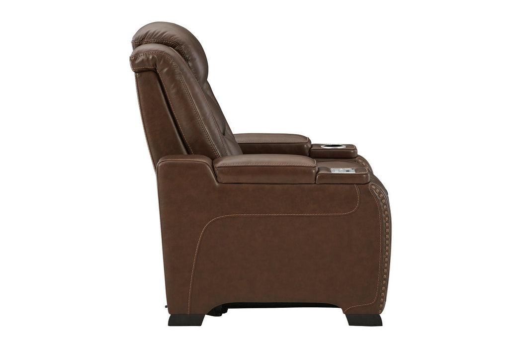 The Man-Den Mahogany Power Recliner - U8530613 - Vega Furniture