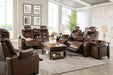 The Man-Den Mahogany Power Reclining Living Room Set - SET | U8530615 | U8530618 | U8530613 - Vega Furniture