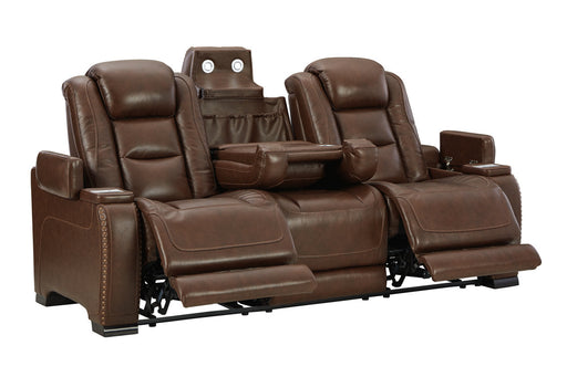 The Man-Den Mahogany Power Reclining Sofa - U8530615 - Vega Furniture