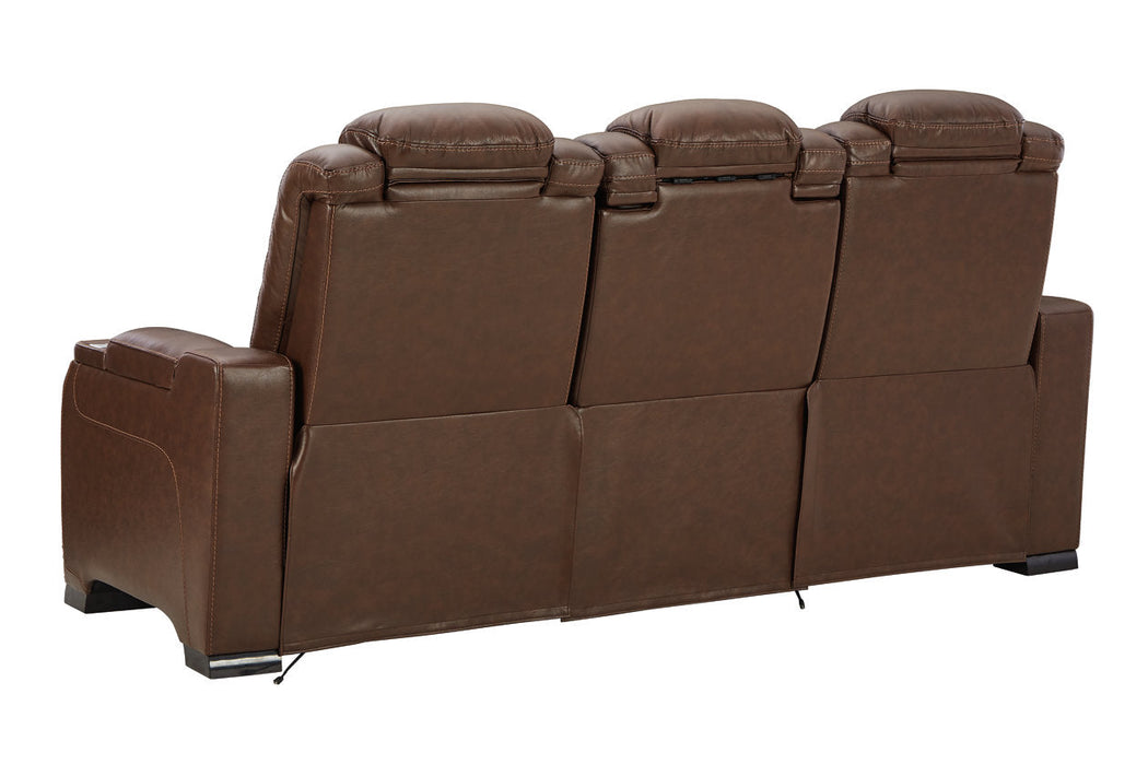 The Man-Den Mahogany Power Reclining Sofa - U8530615 - Vega Furniture