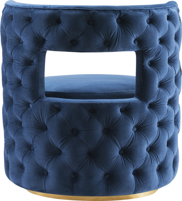 Theo Blue Velvet Accent Chair - 594Navy - Vega Furniture