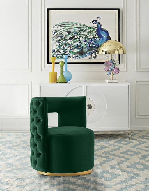 Theo Green Velvet Accent Chair - 594Green - Vega Furniture