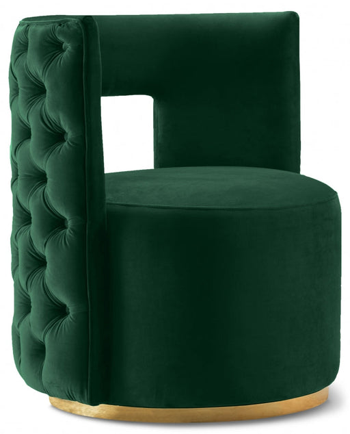 Theo Green Velvet Accent Chair - 594Green - Vega Furniture