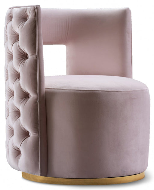 Theo Pink Velvet Accent Chair - 594Pink - Vega Furniture